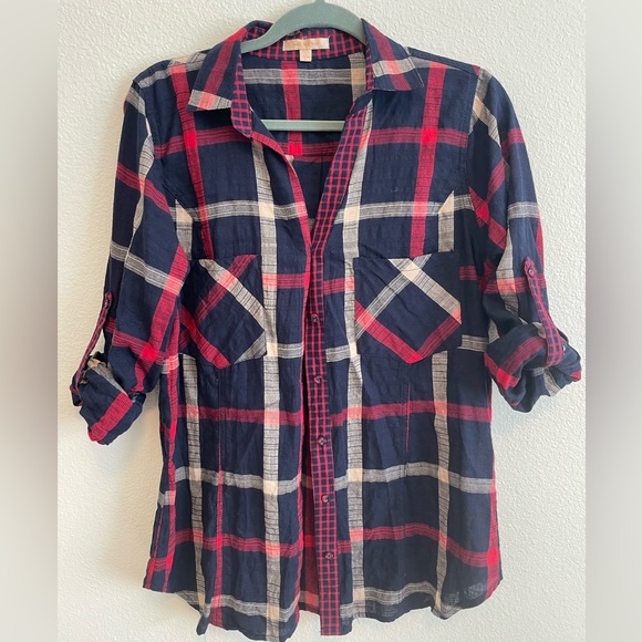 Plaid Button-up Shirt - Picture 1 of 3